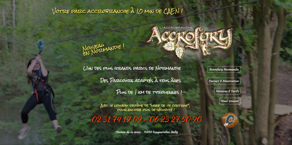 Site Accrofury, parc accrobranche de Caen